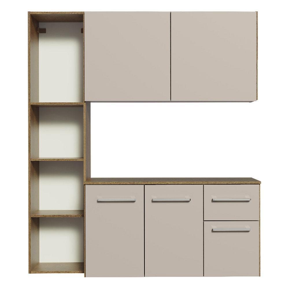 Armário De Cozinha Compacta 120cm Rustic/crema Easy Madesa Rustic/crema - 8