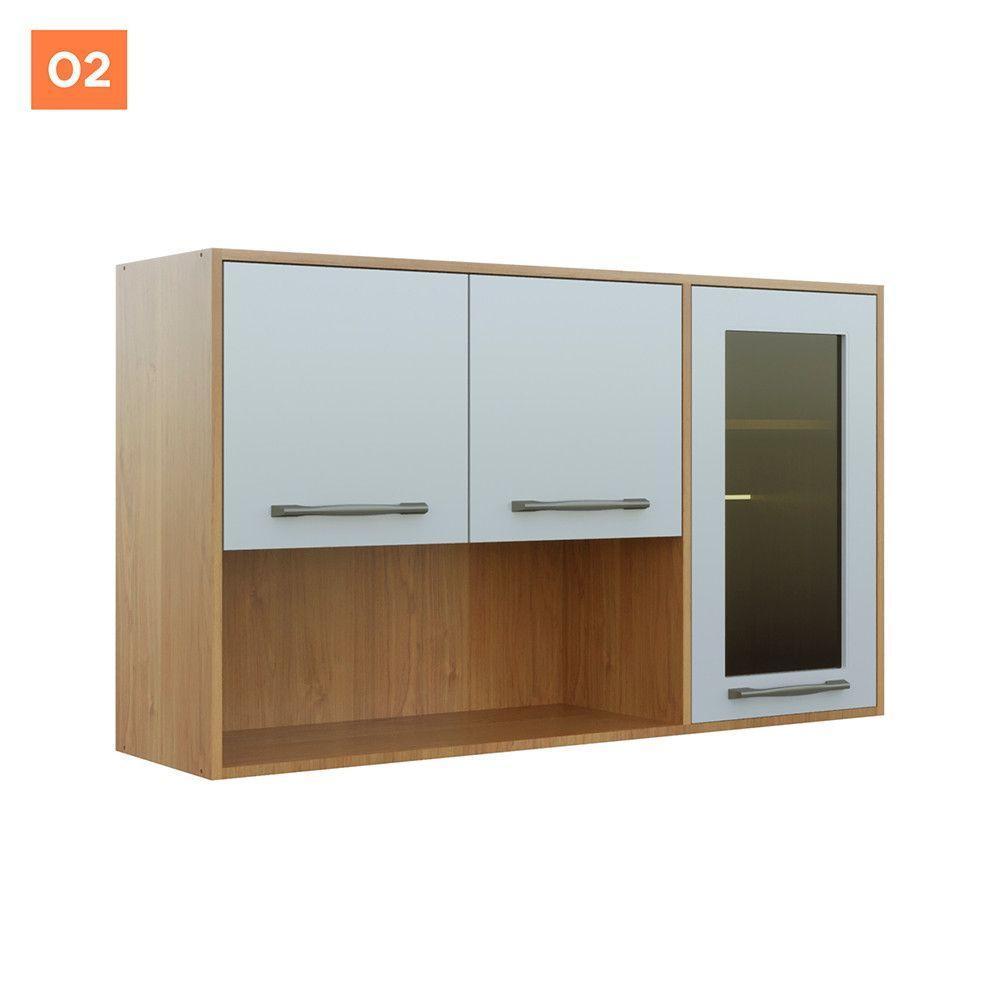 Cozinha Compacta 4 Peças Detalhe Vidro áustria Valdemóveis Cinamomo/off White - 7