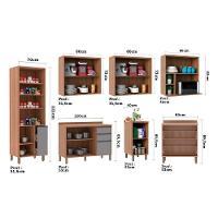 Armário De Cozinha Com 7 Peças Com Tampo Vanilla Com Cinza - 5