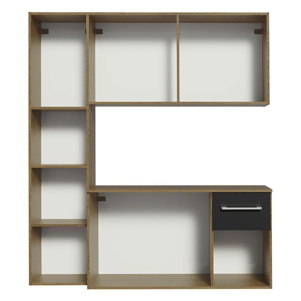 Armário De Cozinha Compacta 120cm Rustic/preto Easy Madesa Rustic/preto - 6