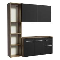 Armário De Cozinha Compacta 120cm Rustic/preto Easy Madesa Rustic/preto - 3