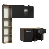 Armário De Cozinha Compacta 120cm Rustic/preto Easy Madesa Rustic/preto - 7