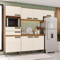 Cozinha Compacta 4 Peças Com Aéreo Geladeira Zoey Casa 812 Nature Com Off White - 1