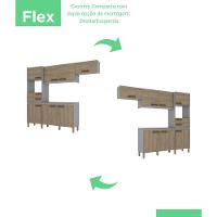 Cozinha Compacta 4 Peças Com Aéreo Geladeira Zoey Casa 812 Nature Com Off White - 2