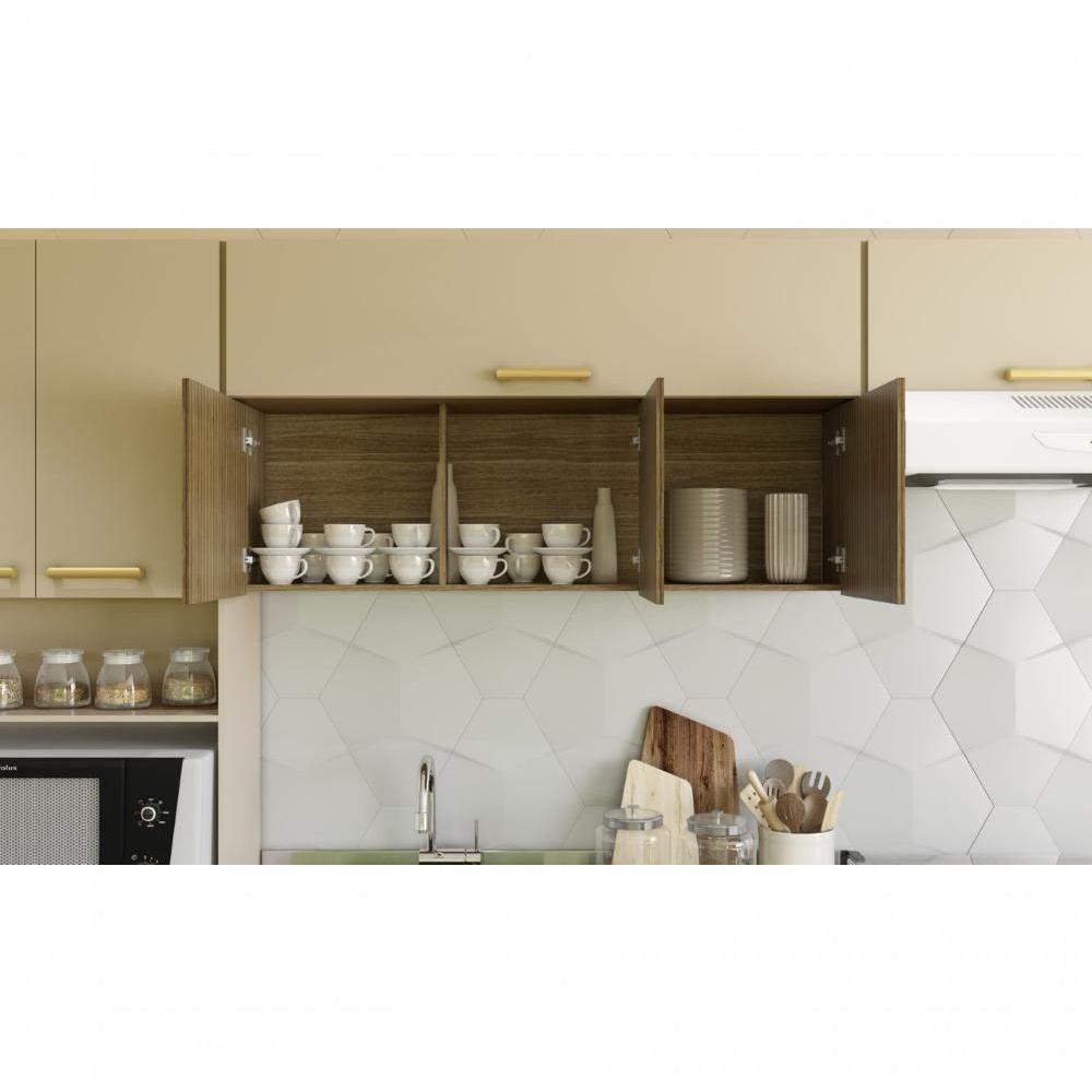 Armario De Cozinha Completo 9 Portas 2 Gavetas Urbane Freijo Vanilla Cp-ripado Freijo - 2