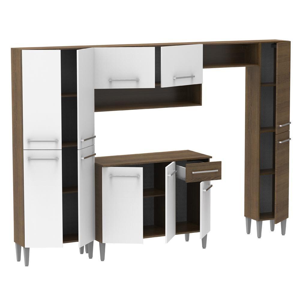 Cozinha Completa Emilly Branco com Armário e Balcão Madesa - 3