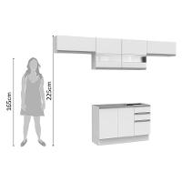 Cozinha Marina Branco com Armário e Balcão Madesa - 10