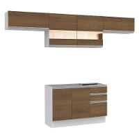 Cozinha Marina Rustic Branco com Armário e Balcão Madesa - 2