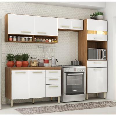 Cozinha Compacta 4 Peças Dama Amêndoa Branco Demóbile