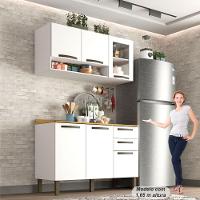 Cozinha Compacta Valencia Com Vidro 2 Peças 6 Portas 2 Gavetas Salleto Moveis Branco - 5