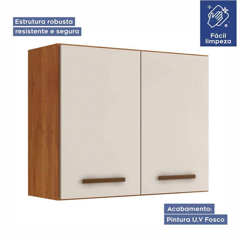 Cozinha Completa 7 Portas 3 Gavetas Atenas Kaiki Móveis Nature/off White - 4