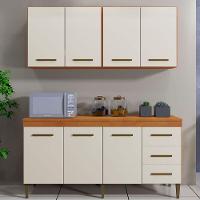 Cozinha Completa 7 Portas 3 Gavetas Atenas Kaiki Móveis Nature/off White - 1