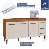 Cozinha Completa 7 Portas 3 Gavetas Atenas Kaiki Móveis Nature/off White - 2