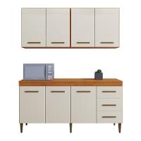 Cozinha Completa 7 Portas 3 Gavetas Atenas Kaiki Móveis Nature/off White - 8