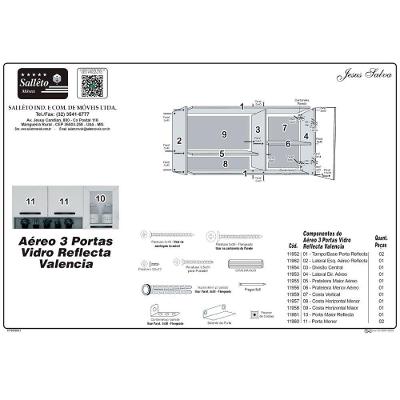 Cozinha Compacta Valencia 9 Portas 2 Gavetas MDP Off White e Carvalho