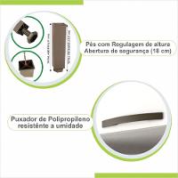 Cozinha Compacta Valencia Com Vidro 4 Peças 9 Portas 2 Gavetas Salleto Moveis Cinamomo Com Off White - 6