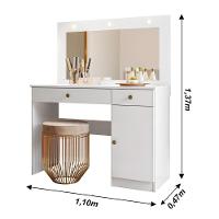 Penteadeira Camarim Com Led 2 Gavetas 1 Porta Branco Bella - 5