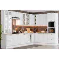 Cozinha Modulada Henn 19pçs Torre Quente Cristaleira 6 Aéreos 5 Balcões 5 Tampos Cz264 Branco - 1