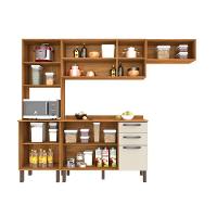 Cozinha Compacta Valencia 4 Peças 9 Portas 2 Gavetas Salleto Moveis Cinamomo Com Off White - 9