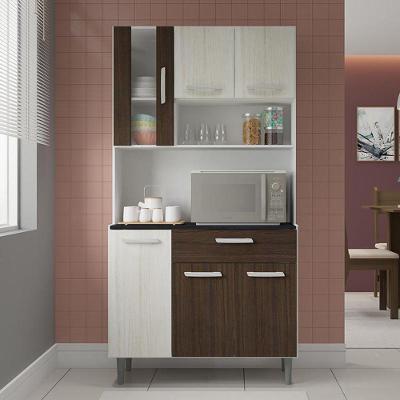 Armario Cozinha 6 Portas E 1 Gaveta Carol Branco/Rovere/Amendoa Branco/Rovere/Amendoa