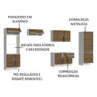 Cozinha Acordes Glamy Rustic MDF 11 Portas Madesa - 13