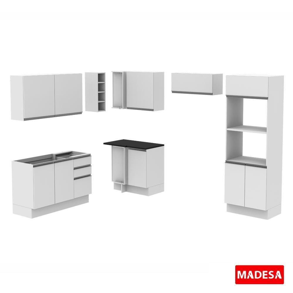 Cozinha Completa Acordes Glamy Branco 100% MDF Canto Madesa - 10