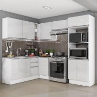 Cozinha Completa Acordes Glamy Branco 100% MDF Canto Madesa - 1