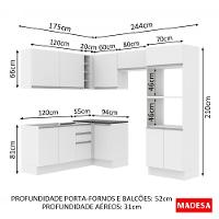 Cozinha Completa Acordes Glamy Branco 100% MDF Canto Madesa - 8