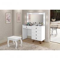 Penteadeira Camarim Com Espelho E Led Com Banqueta Luna Branco - Luapa - 1