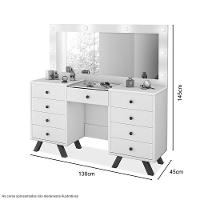 Penteadeira Camarim Com Espelho E Banqueta Mila Rosê - 3