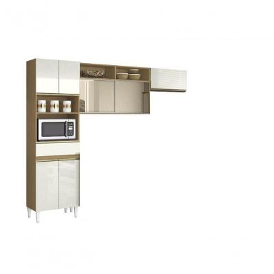 Cozinha Clara Com Vidro Reflex Atacama/Off White - Aramóveis