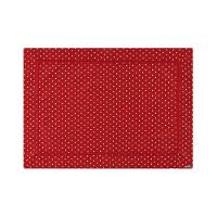Lugar Americano Em Tecido Jacquard Barra Bordada 50x36cm Mameg Poá Vermelho - 1