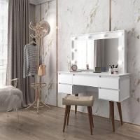 Penteadeira 5 Gavetas Estilo Retro Com Espelho Patrimar - 8