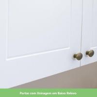 Cozinha Compacta 05 Peças C/ Aéreo 3 Portas Com Vidro Branco