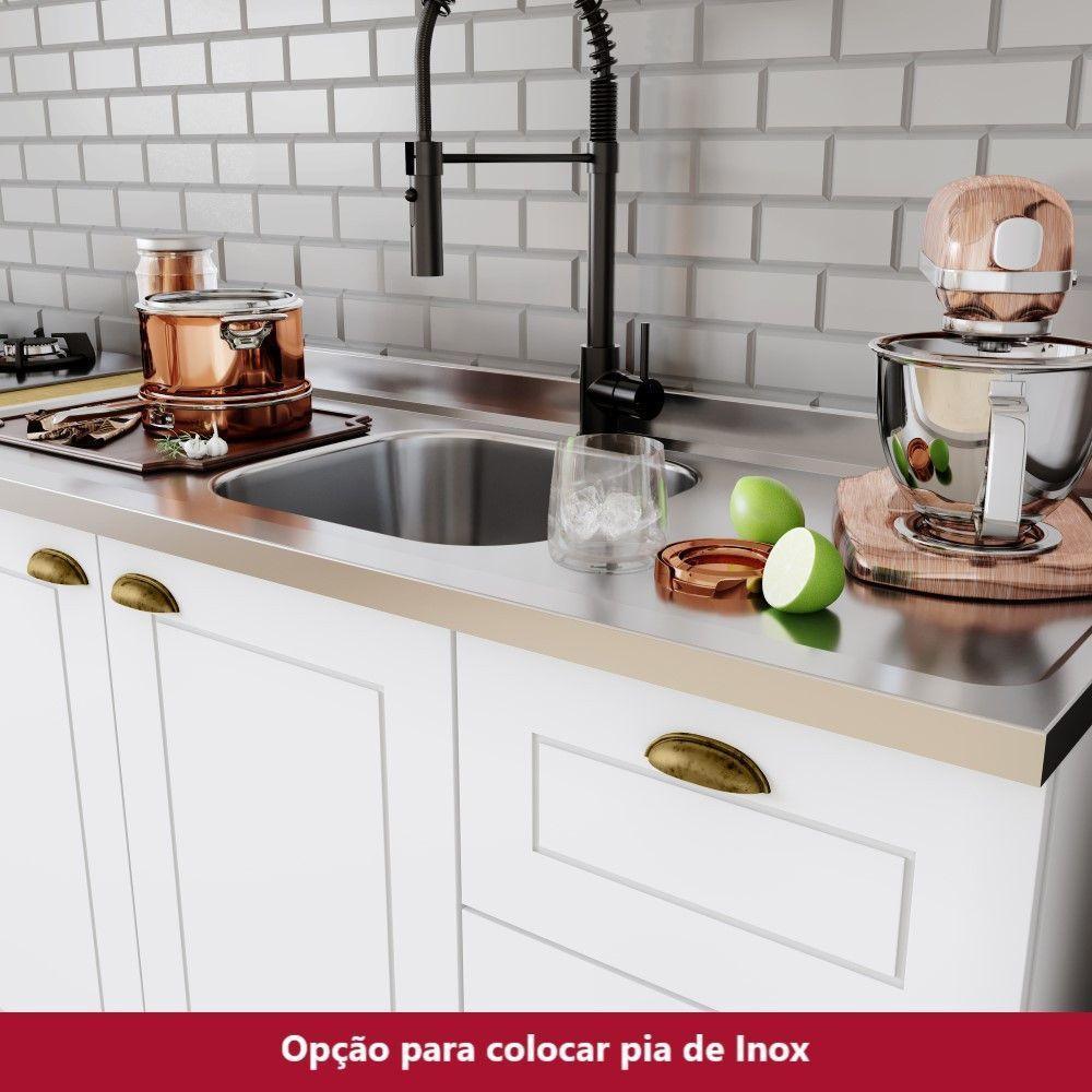 Cozinha Compacta De 4 Peças C/ Aéreo Para Geladeira Branco - 2