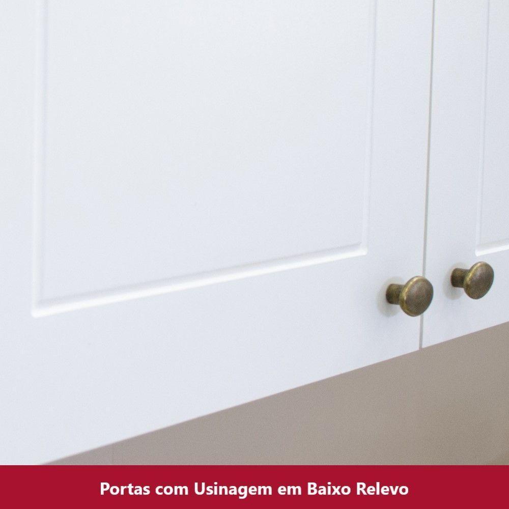 Cozinha Compacta De 4 Peças C/ Aéreo Para Geladeira Branco - 3