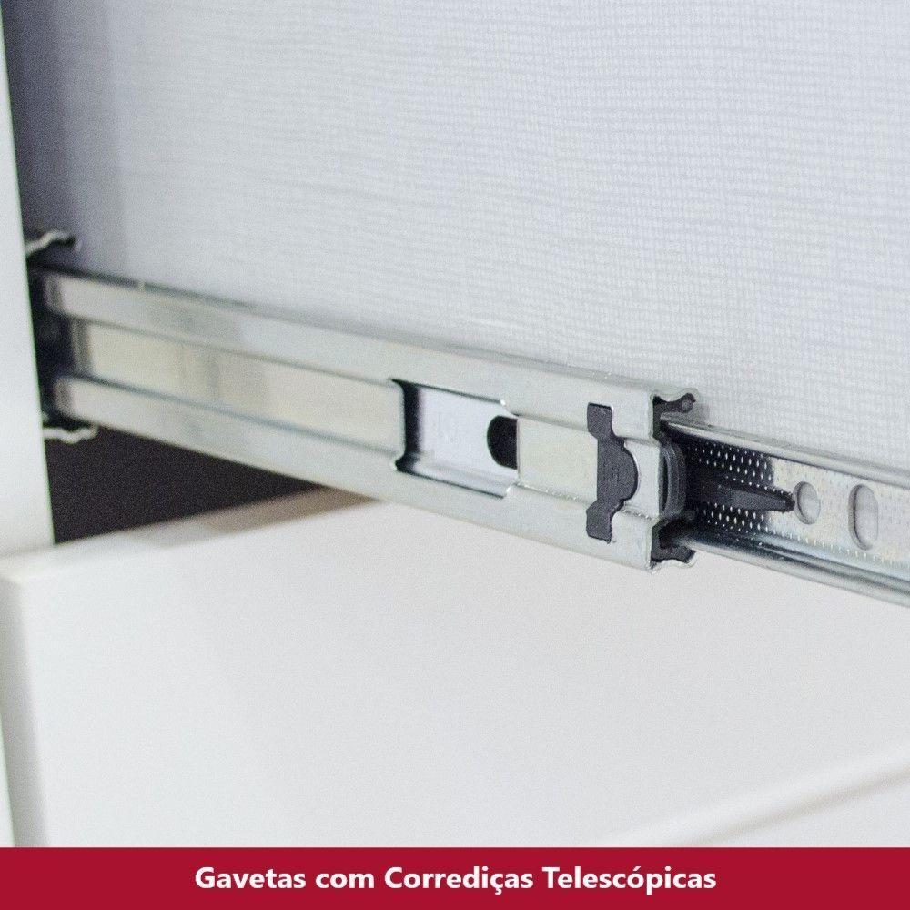Cozinha Compacta De 4 Peças C/ Aéreo Para Geladeira Branco - 6
