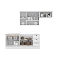 Cozinha Compacta De 4 Peças C/ Aéreo Para Geladeira Branco - 18
