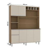 Armario Cozinha 6 Portas 1 Gaveta Alice Carvalho/Off White - 2