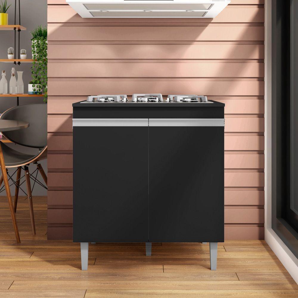 Balcão Para Cooktop Cozinha 4/5 Bocas Com Tampo 2 Portas - 7