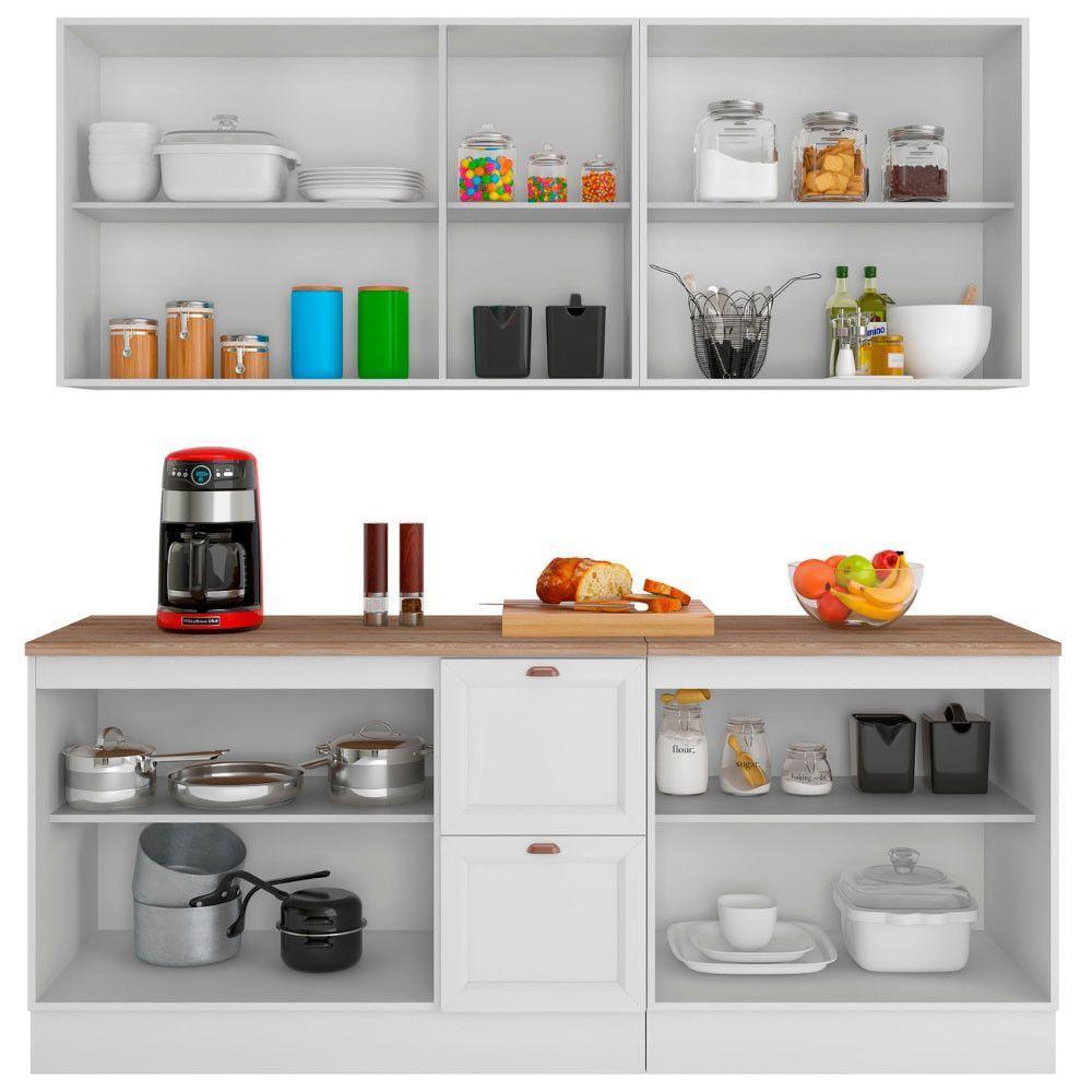 Cozinha Completa Unna 9 Portas 2 Gavetas Poliman Móveis Branco - 4