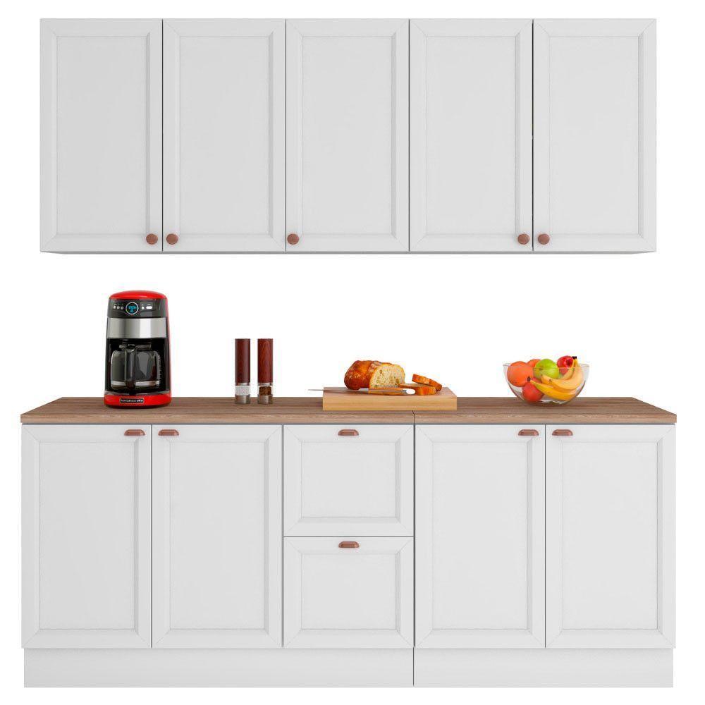 Cozinha Completa Unna 9 Portas 2 Gavetas Poliman Móveis Branco - 7