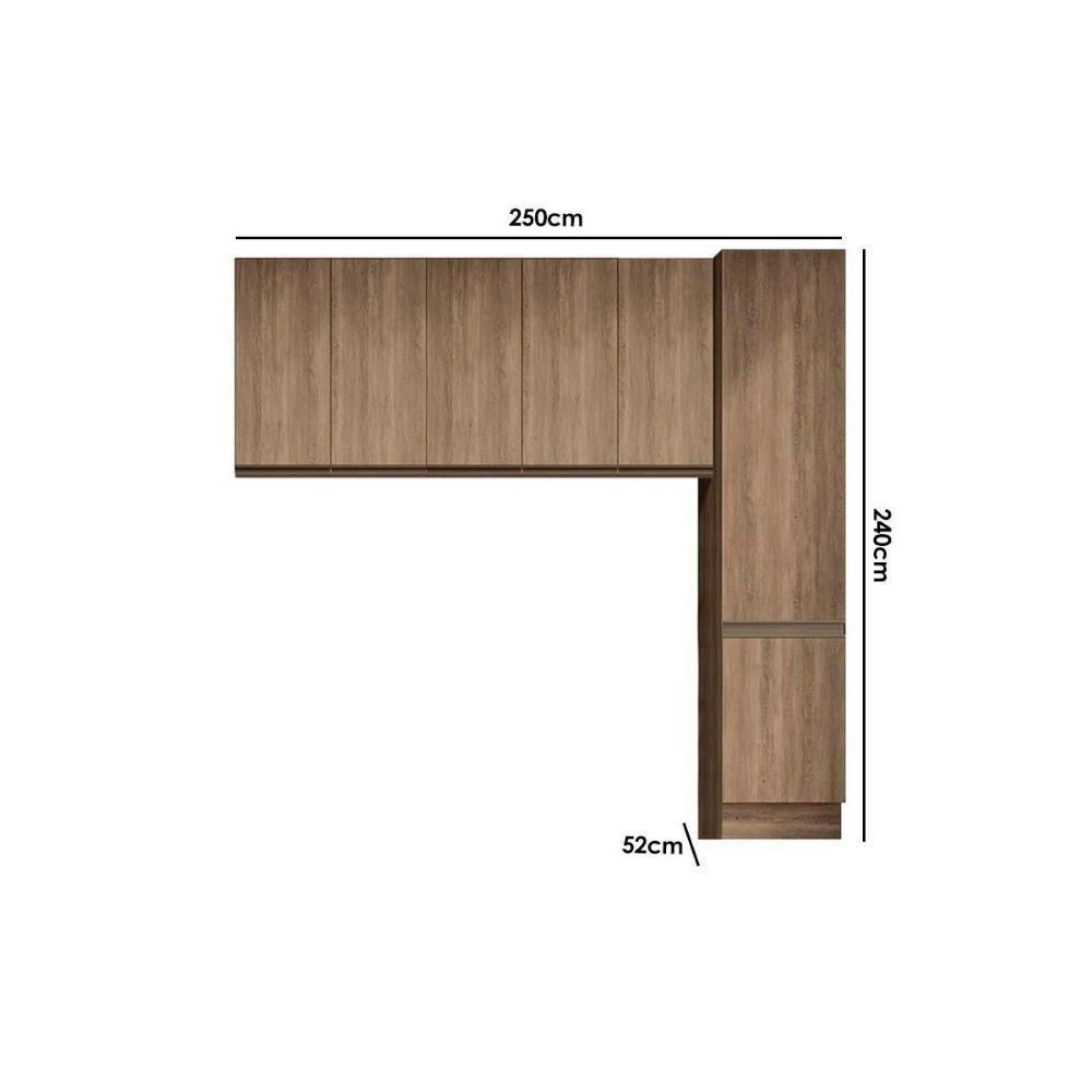 Cozinha Modulada Kappesberg Maxxi  3 Peças (2 Armários + 1 Paneleiro) CPT35 Nogal - 3
