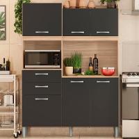 Cozinha 6 Portas 2 Gavetas Harmonia 96201 Avena Grafito - 1