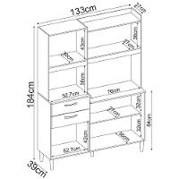 Cozinha 6 Portas 2 Gavetas Harmonia 96201 Avena Grafito - 13