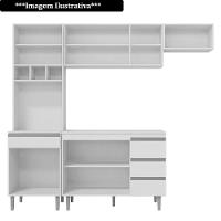 Cozinha Modulada 5 Peças Com Tampo 241Cm 10 Portas 4 Gavetas Andréia Branco - Ajl Móveis - 3