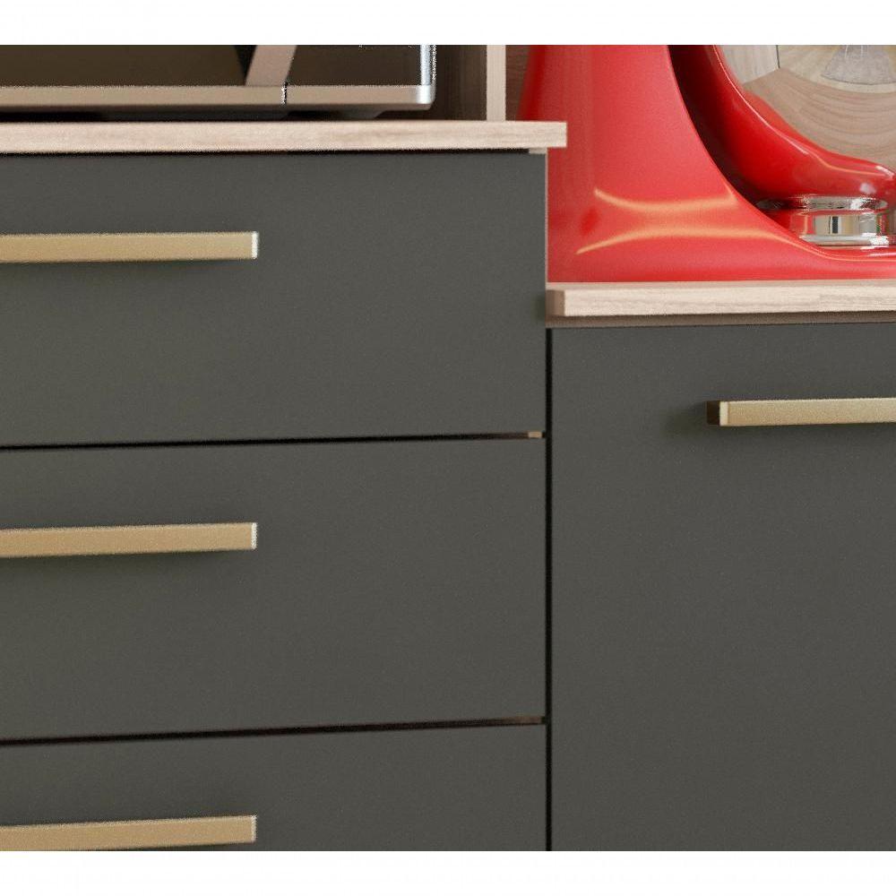 Cozinha 6 Portas 2 Gavetas Selecta 96211 Avena Grafito - 5