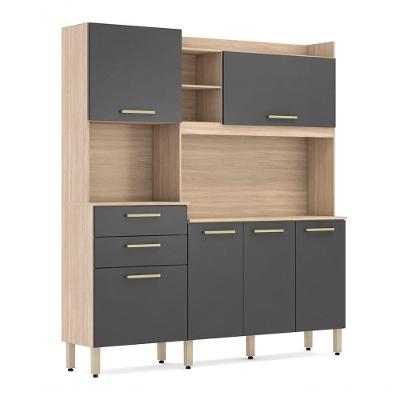 Cozinha Compacta Selecta 96211 6 Portas 2 Gavetas MDP 178cm Grafite Avena