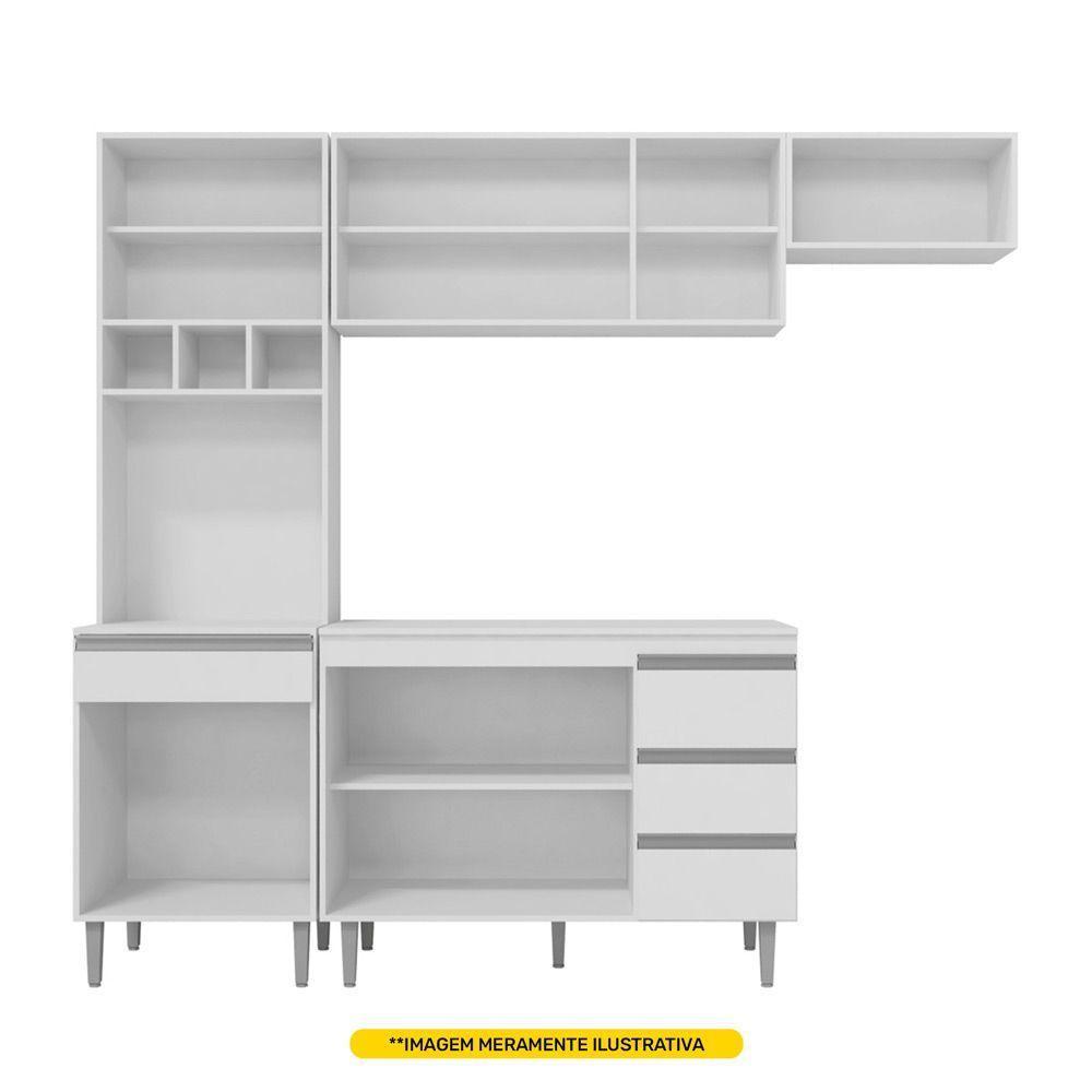 Cozinha Modulada 04 Peças Com Balcão Gabinete 120cm Preto - 3
