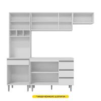 Cozinha Modulada 04 Peças Com Balcão Gabinete 120cm Preto - 3